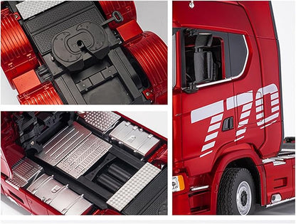 19Channels 770S Hobby RC Tractor Truck Toys 1/18 Scale Light Sound Effects Remote Control Lorry Car Vehicle Trailer for 14y+ Beginners Adults + (6-Wheels)