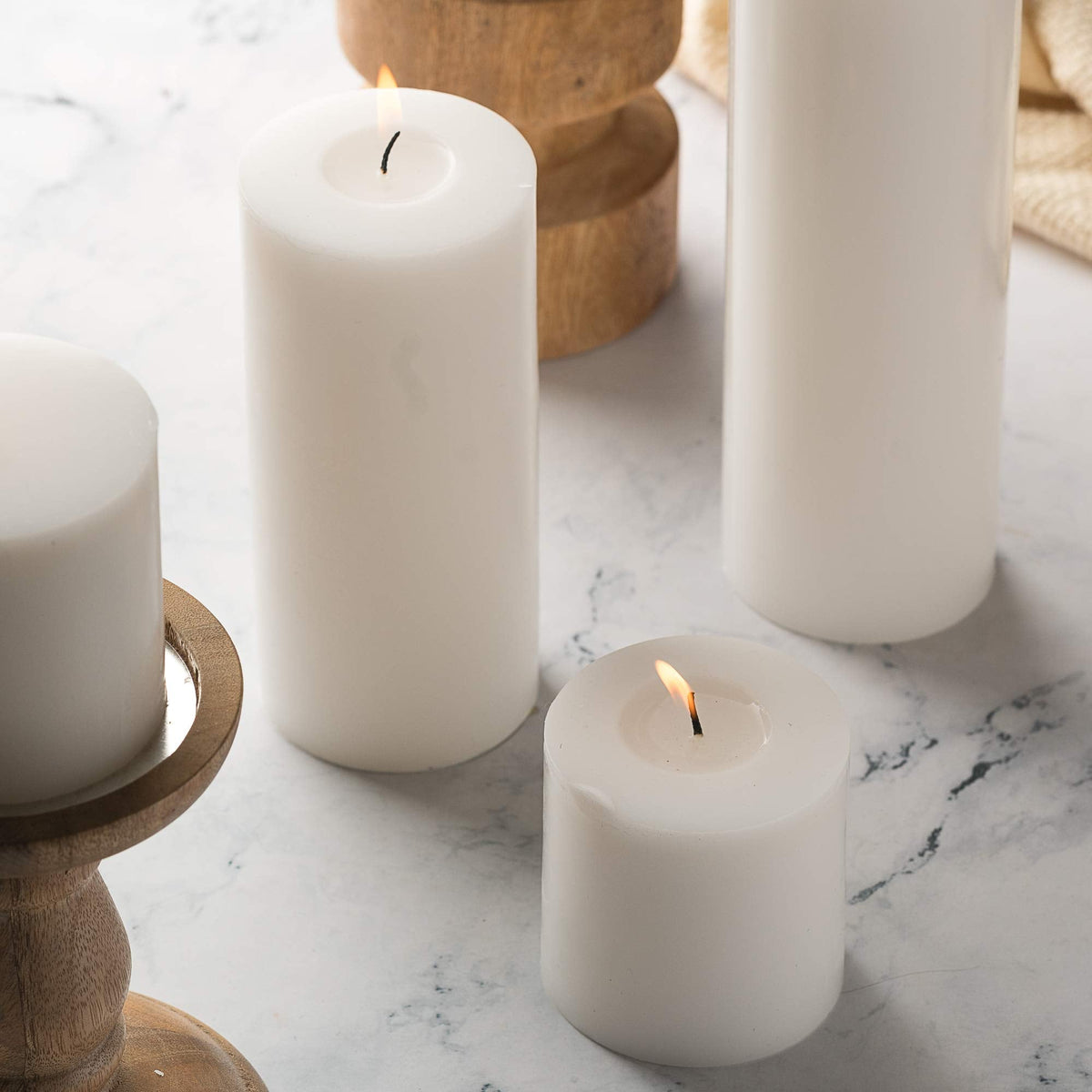 HomeLights Pillar Candles - 2.7x6 inch | 60 Hours Burning, 6 Count - White Unscented Smokeless European Pillar Candles - Perfect for Wedding, Parties, Spas, Home Gatherings and Dinner