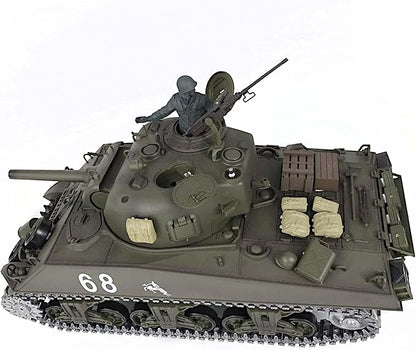 POCO DIVO Sherman M4A3 US Army Tank 1/16 RTR RC Military Model Heng Long 3898 MS Edition Upgrade Steel Gear Metal Track Sprocket Idler Wheel Airsoft Battle Infrared Combat Smoke Sound Light Recoil