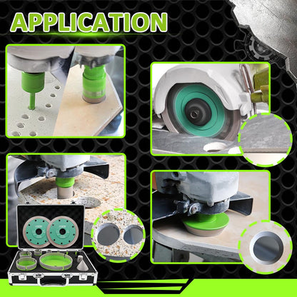 FACHLICH Tile Hole Saw Kit Diamond - (6/8/10/25/35/50/75/127mm Drill Bits+Finger Bit+Chamfer Bit+Adapter+Tile Blade) Diamond Hole Saw Kit for Porcelain Ceramic Marble Brick Granite,5/8"-11 Thread