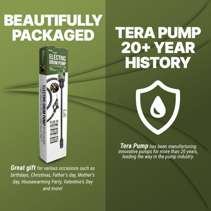 TERA PUMP Electric DC20V Drum Transfer Pump, Intake Filter-equipped, 55 Gallon Drums, Flow Control Nozzle, 7.6 Gal/Min