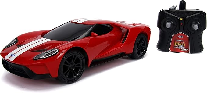 Jada Toys Hyperchargers Heat Chase Radio Control Vehicle - Twin Pack with USB Charging (2Piece) 1: 16 Scale 2015 Dodge Charger SRT Hellcat &amp 2017 Ford Gt