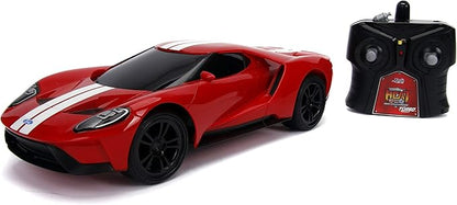 Jada Toys Hyperchargers Heat Chase Radio Control Vehicle - Twin Pack with USB Charging (2Piece) 1: 16 Scale 2015 Dodge Charger SRT Hellcat &amp 2017 Ford Gt