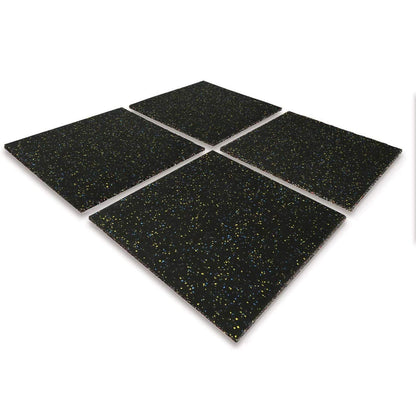 MYOYAY Gym Flooring Rubber Floor Tiles 25MM 4PCS Eco-Sports Interlocking Tiles 20"x20"x1” Thick Interlocking Gym Rubbers Flooring Mats Heavy Duty Rubber Exercise for Equipment and Workouts