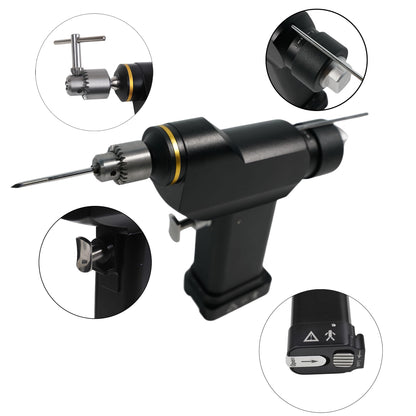 Caphstion Electric Cannulated Drill Micro Hollow Drill Machine Veterinary Mini Bone Orthopedic Tool, Sterilization Box
