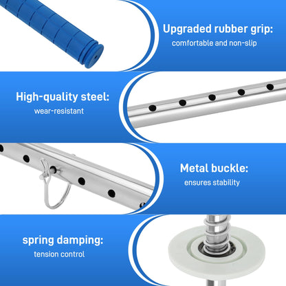 6-Pack Heavy Duty Stretch Film Dispenser Pole Holder - 48 Inch Extra Long Handle for Pallet Wrapping - Fits 12" to 24" Rolls with 2" to 3" Core - Industrial Grade Stretch Wrap