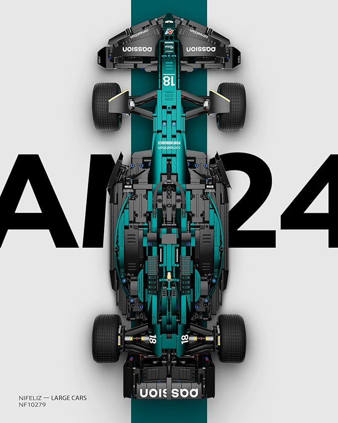 Nifeliz AM24 Formula 1 Racing Car Building Set 1:8 Scale Collectible Set for Adults Authentically Detailed Build and Display Model for Home or Office Décor (2351PCS NF10279)