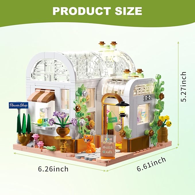 Flower House Building Set Creative Building Playset with LED Light Christmas Birthday Toys for Girls 6+ Compatible with Lego (561 PCS)