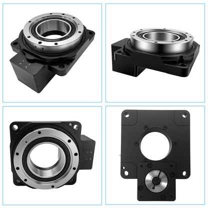Hollow Rotating Platform 130mm 10:1 Ratio with 3Nm Integrated NEMA23 57mm Closed Loop Stepper Motor Driver Kit 45kg Load High Precision ≤1 Arcmin Speed Reducer for Automation Indexing Table Robotic