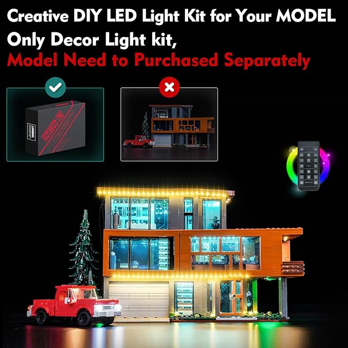 Light kit Compatible with Lego Twilight The Cullen House - No Model Only Light LED Lighting Accessories Compatible with Lego The Twilight Zone. Karen's House 21354 (RC Version)