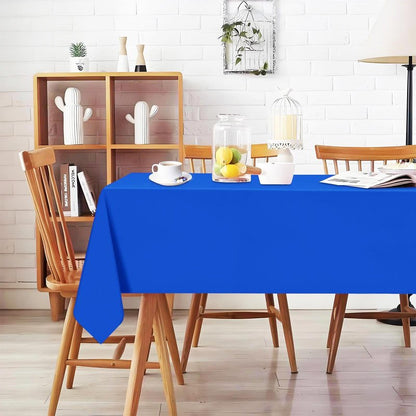 PUSAEN 2 Pack Royal Blue Plastic Table Cloth Disposable Rectangle Tablecloth 54 x 108 Inch, Royal Blue Plastic Table Covers for Birthday Wedding Banquet Picnic Holiday Party Decorations