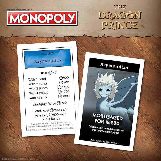 Monopoly: The Dragon Prince | Buy Sell Trade Characters Such as Ezran Rayla and Callum from The Netflix Series | Classic Monopoly Game | Officially-Licensed The Dragon Prince Merchandise