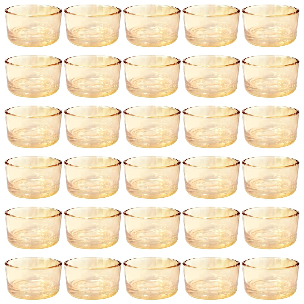 GOLDEAL 30 Pcs Gold Glass Small Tealight Candle Holders-Tea Candle Holders Bulk - Perfect for Weddings, Parties, Dinners - Ideal for 1.5" Standard Tealights and Candle Moulds…