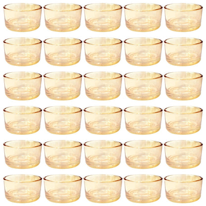 GOLDEAL 30 Pcs Gold Glass Small Tealight Candle Holders-Tea Candle Holders Bulk - Perfect for Weddings, Parties, Dinners - Ideal for 1.5" Standard Tealights and Candle Moulds…