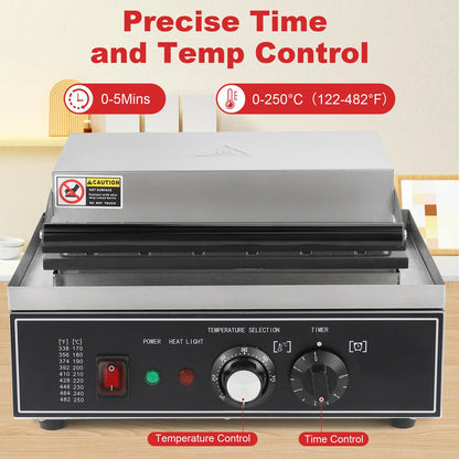 Hiteemer Corn Dog Maker - 1550W Commercial Waffle Stick Maker 6Pcs Non-stick Stainless Steel Corndog Maker Machine 572 ℉ Temperature and Timer for Restaurant Bakery Snack Hotel