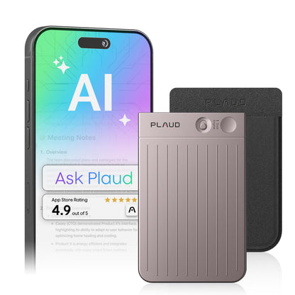Plaud Note AI Voice Recorder, Note Taker w/Case, App Control, Transcribe & Summarize with AI, Support 112 Languages, for Meetings, Calls, Lectures, Professionals, Teams, Starlight, Non-Pro Version
