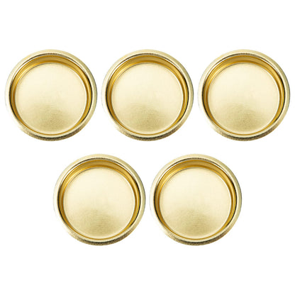 Uonlytech Wedding Table Decor 5pcs Tea Light Tins Cups, Golden Metal Tea Light Candle Holder Empty Scented Candle Cup DIY Candle Holders for Party Wedding Table Decoration Tapered Candlestick Holders