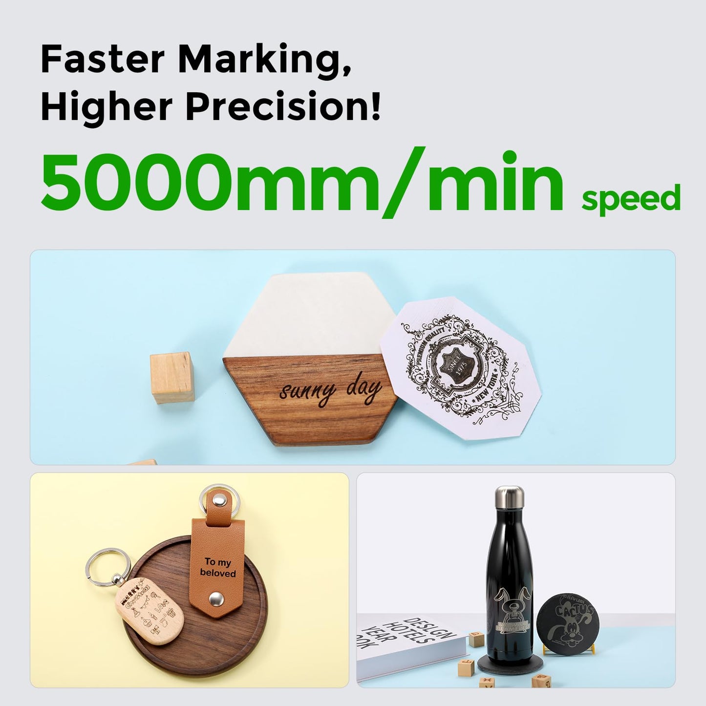 Cloudray 5W Diode, Laser Engraver Machine Mini Laser Etching Cutter for DIY Wood Leather Silicone Paper Glass Acrylic Cloth Enclosed Design Class1, 5000mW