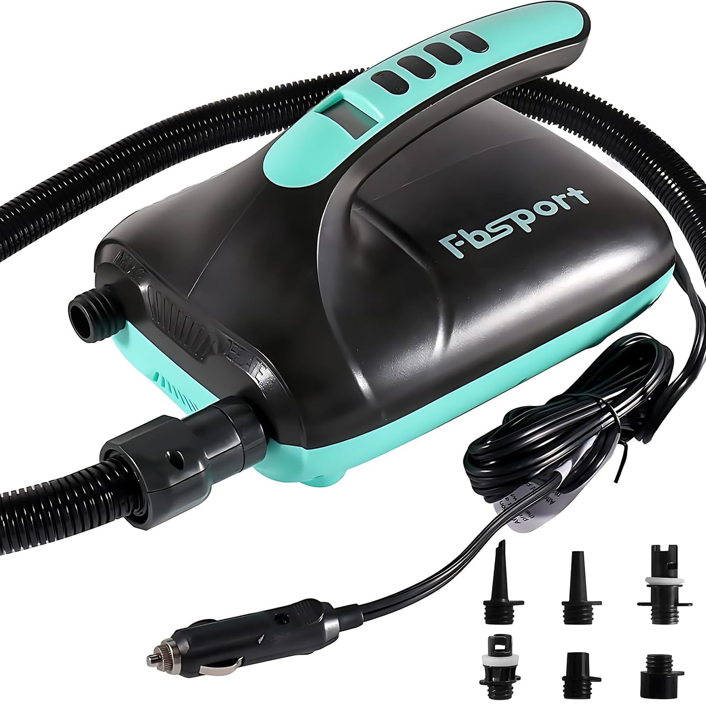 20PSI High Pressure SUP Vehicle Electric Air Pump, Inflation Paddle Board Pump for Stand Up Paddle Boards, Inflation & Deflation Function Quick Air Inflator for Paddleboards (Green)