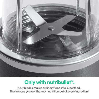 nutribullet Personal Blender, Shakes, Smoothies, Food Prep, and Frozen Blending, 24 Ounces, 600 Watt, Gray, NBR-0601WM