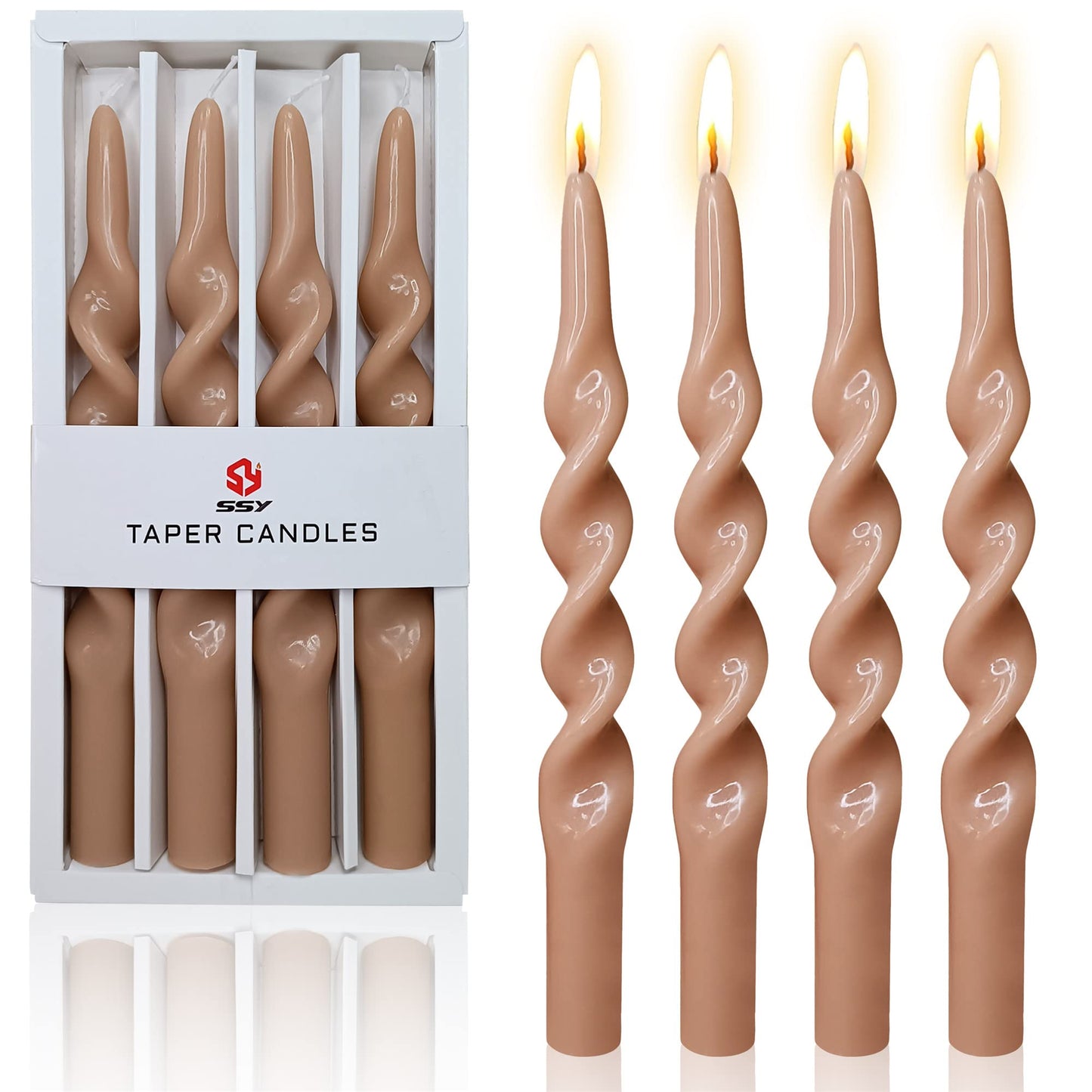 Spiral Taper Candles Taper Candlesticks - 6pcs Gedengni Candle Stick Unscented Wax Candles Elegant Design for Home Décor Weddings Festive Seasons Holiday