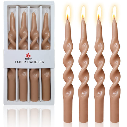 Spiral Taper Candles Taper Candlesticks - 6pcs Gedengni Candle Stick Unscented Wax Candles Elegant Design for Home Décor Weddings Festive Seasons Holiday