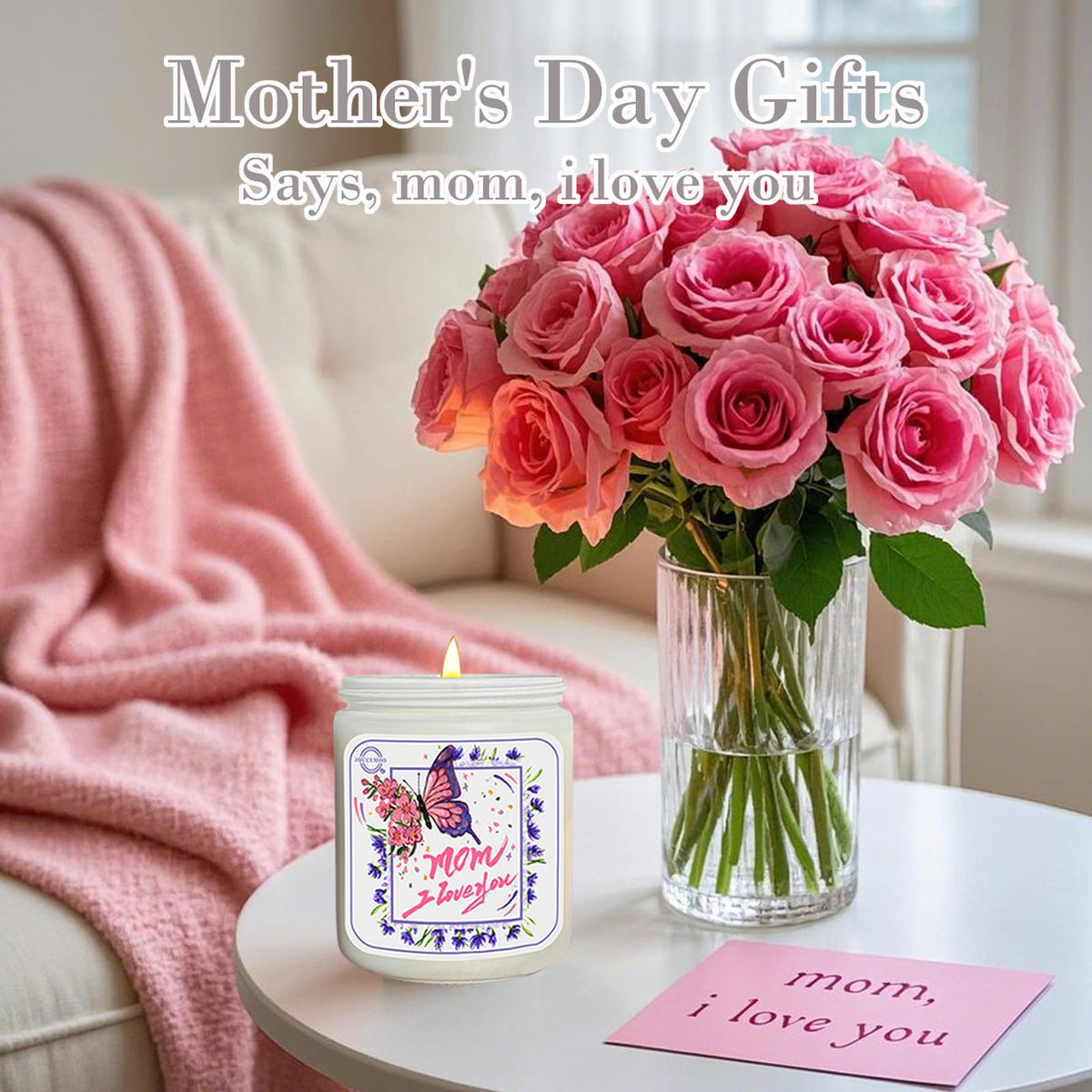 Mothers Day Gifts for Mom - Scented Candles for Home, Aromatherapy Candle for Relaxing, Soy Wax Candles, 50 Hour Long Burning, Birthday Gifts for Women