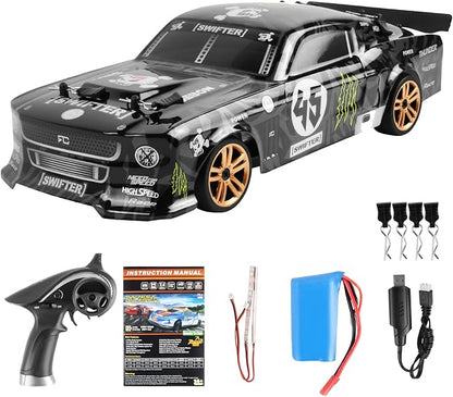 GoolRC RC Drift Car 1:18 Scale Remote Control Car?2.4GHz 4WD 30KM/H High Speed Racing Cars with LED Light Strip and 1 Battery for Adults