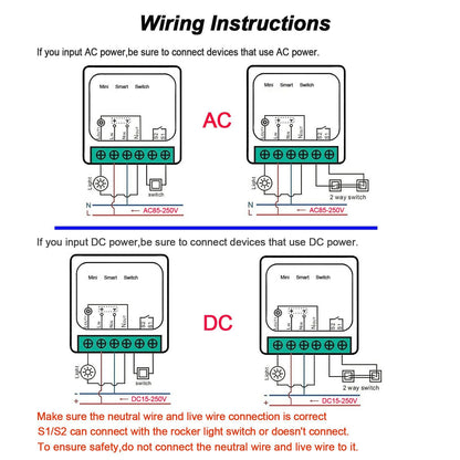 WiFi Smart Switch Light Switch, Compatible with Alexa/Google Home, APP Remote Control, Voice Control, DIY Mode, Timer Function, LAN Control, No Hub Required, 2 Way 16A(4 Pack)