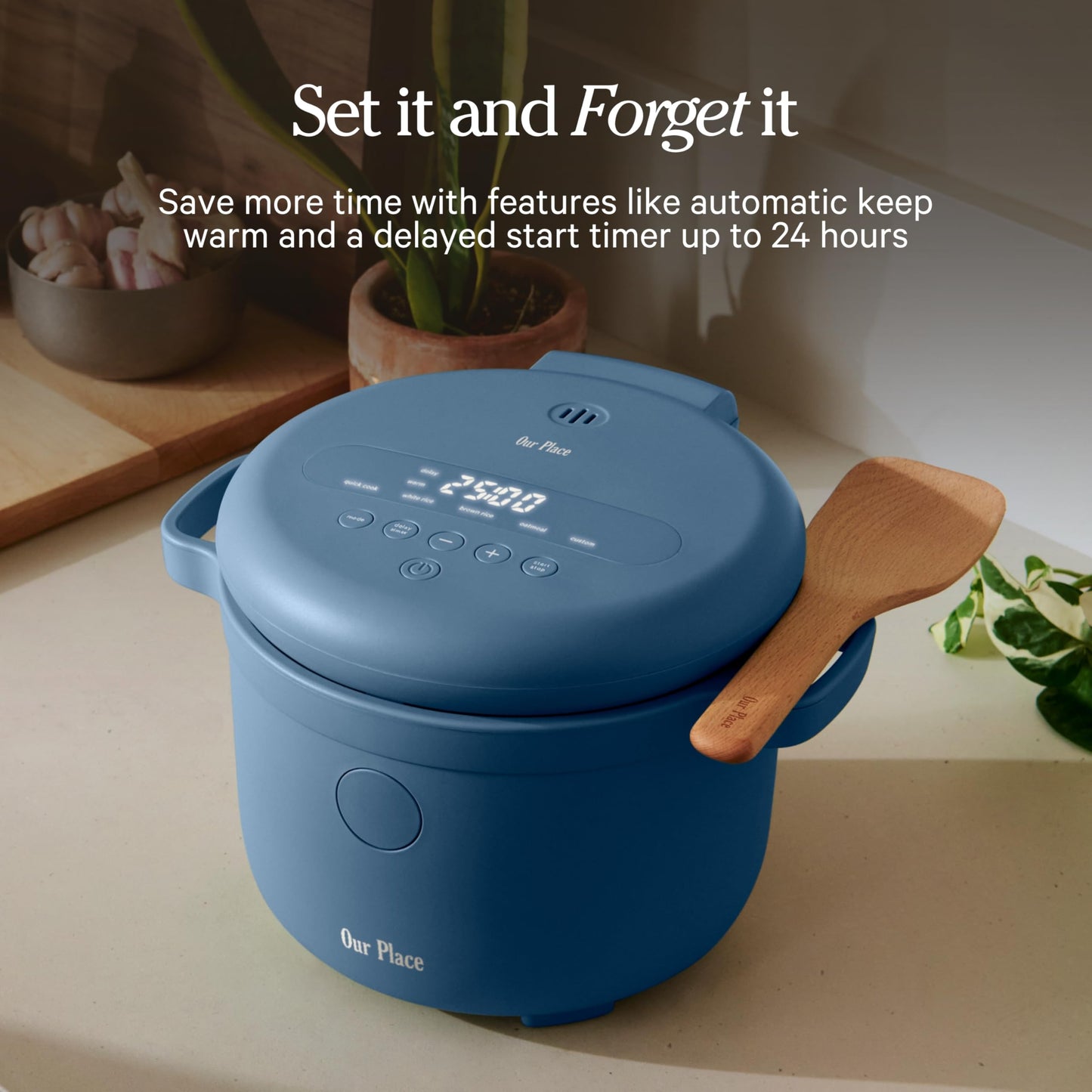 Our Place Rice Cooker | Compact Rice Cooker 3-Cup Uncooked / 6-Cup Cooked with Ceramic Nonstick Inner Pot | Fuzzy Logic Multi-Cooker for White & Brown Rice, Oatmeal & Grains | Delay Timer & Auto Keep Warm | Char
