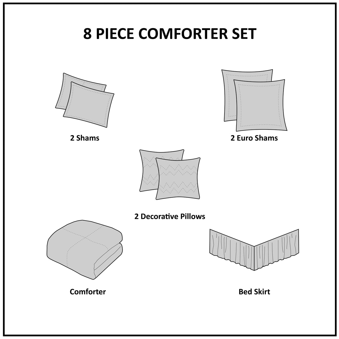 Comfort Spaces Cozy Comforter Set-Modern Classic Design, All Season Down Alternative Bedding, Matching Shams, Bedskirt, Decorative Pillows, Cal King, Kashmir Paisley Blue 8 Piece