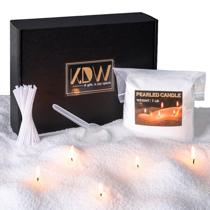 Pearled Candle Sand Wax 2lb Set White Unscented with 20 Wicks Long Lasting Refillable Sand Candle for Candle Making for Friends Lover Christmas Family Daily