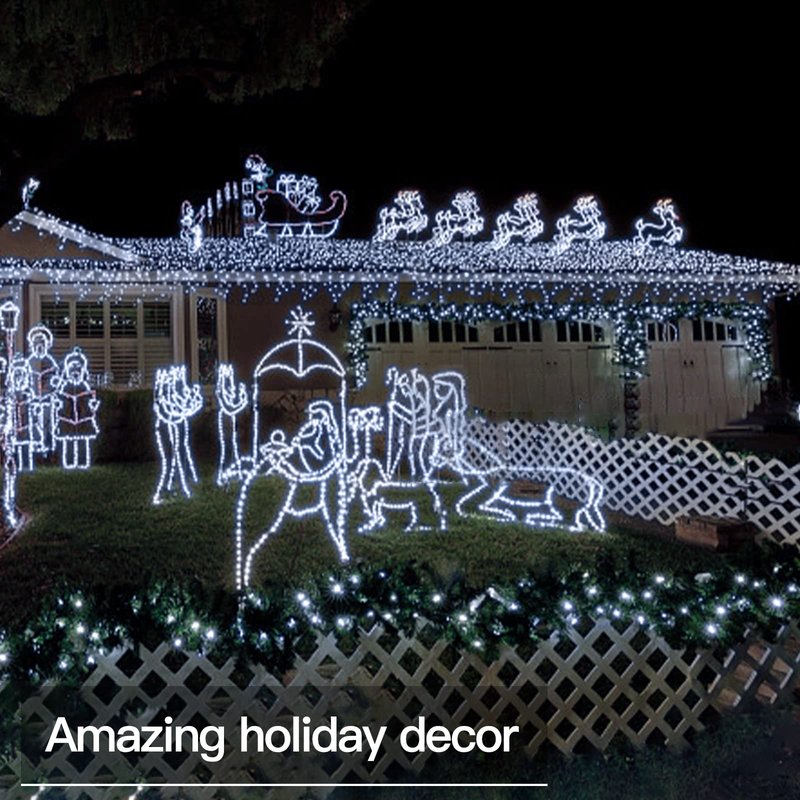 suddus 66ft 200 LED Outdoor String Lights, White Fairy Lights Battery Operated with Remote, Led Twinkle Lights for Bedroom, Wreath, Patio, Tapestry, Backyard, Garden, Christmas, Party, Indoor