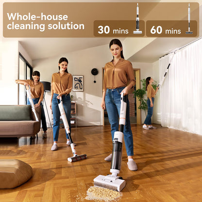 JONR ED20 Pro 4-in-1 Wet Dry Vacuum Cleaner Cordless,17000 Pa Vacuum Suction Power, Self-Cleaning and Automatic Drying with One Click, Intelligent Voice Reminder