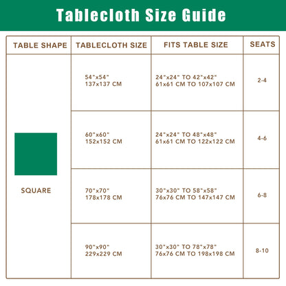 Biscaynebay Textured Fabric Square Tablecloths 90x90 Inches, White Water Resistant Card Table Cloth Folding Table Cover for Dining, Kitchen, Wedding and Parties etc. Machine Washable