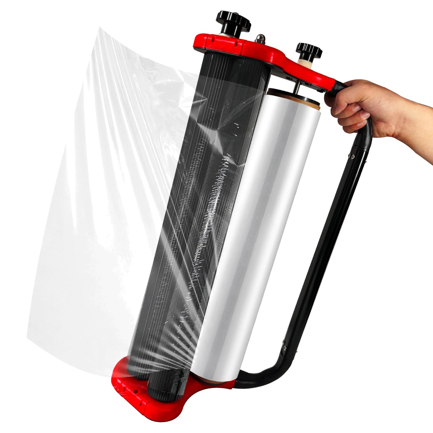 Ergonomic Stretch Film Dispenser - Reduces Operator Fatigue, Shrink wrap Handle for Warehousing, Logistics, Pallets, Commercial, and Home Use (18-in Dispenser for 18-in Stretch Film)