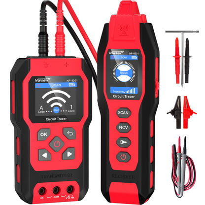 NOYAFA NF-8301 Circuit Tracer - Underground Circuit Breaker Finder & Digital Multimeter, 8 Level Sensitivity Adjustment, Rechargeable Wire Tracer for Fuses, Irrigation, Wall Wires