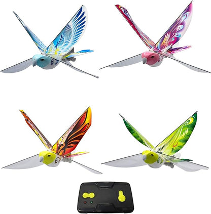 MUKIKIM eBird Orange Phoenix - Flying RC Bird Drone Toy for Kids. Indoor/Outdoor Remote Control Bionic Flapping Wings Bird Helicopter. USB Recharging.