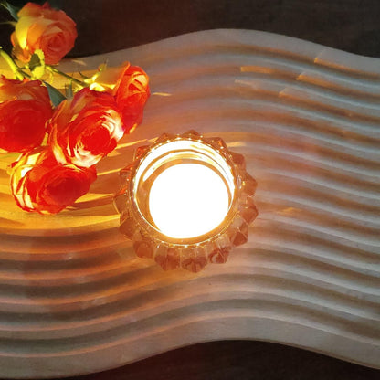 Woho 12pcs Rose Gold Tea Lights Candle Holder for Wedding Party, Glass Tealight Candle Holder for Valentines Day Decor, Votive Candle Holders for Home Decor