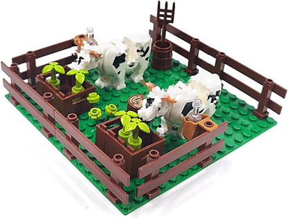 Farm Animals Zoo Building Block Set A Farm Animal Building Toys Sheep Horse Farm Chicken Coop Panda Giraffe Cowshed Duck Pond Compatible with Lego 853792 Accessory for Ages 6-12