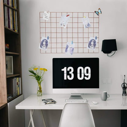 GBYAN Wall Grid 2 Pack Wire Photo Grid Panels Metal Picture Rack Wall Organizer for Memo, Photo Display, 25.6" x17.7 Each Grid Panel
