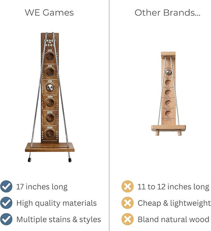 WE Games Shoot The Moon Game Large 17.5 inch Size Walnut Wood Stain Retro Games for Adults Classic Table Top Board Game