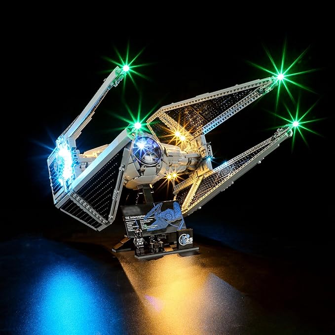 Vaodest Led Light for Lego 75382 Tie Interceptor Building Blocks ModelDesign and Configuration Compatible with Model 75382(Led Light Only Not Building Block Kit)