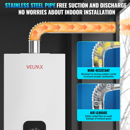 Propane Tankless Water Heater, 4.21GPM 16L Indoor, Constant propane water heater,Instant Hot Propane Gas Water Heater with Multi-Protection