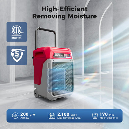 ALORAIR Water Damage Restore Pack with Commercial Dehumidifier, HEPA Air Scrubber, Air Movers for Flood Repair, Winter Storm Moisture Remove, Basement, Industrial Usage.