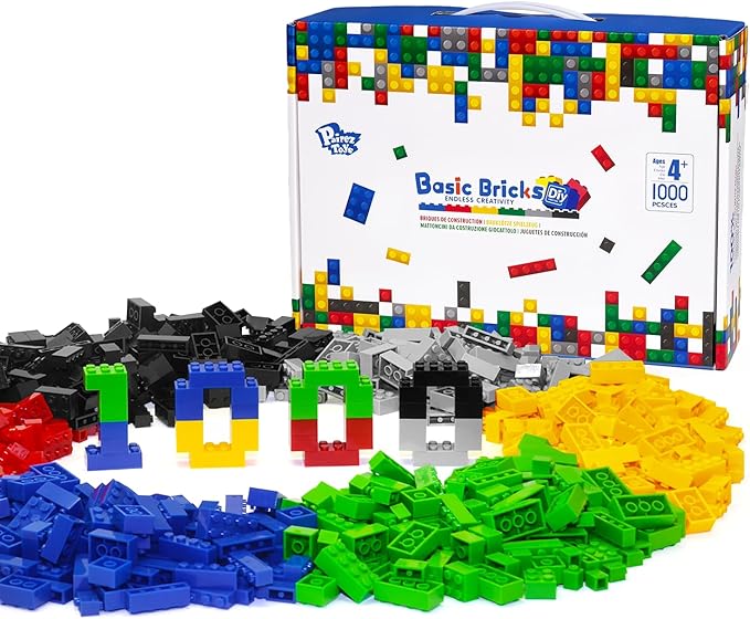 1000 Piece Building Bricks Set Classic Creative MOC Bricks Starter Set Accessories Compatible with All Major Brands Parts and Pieces Building Toys Sets for Boys &amp Girls 4 5 6 7+