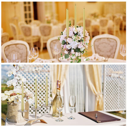 MTLEE 16 Pcs 10 Inch Long Tapered Candle Stick Bulk Smokeless Unscented Burning Candlestick Paraffin Wax with Cotton Wick for Dinner Valentine Wedding Birthday Anniversary Party Church(Warm Golden)