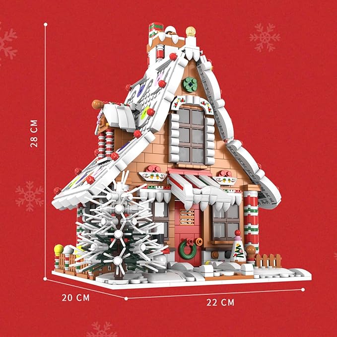Christmas Gingerbread House Ornaments Building Set Toys with Led Light for Kids Boys Girls &amp Adults Christmas Decorations for Tabletop &amp Home Advent Calendar 2025 (1620 Pieces)