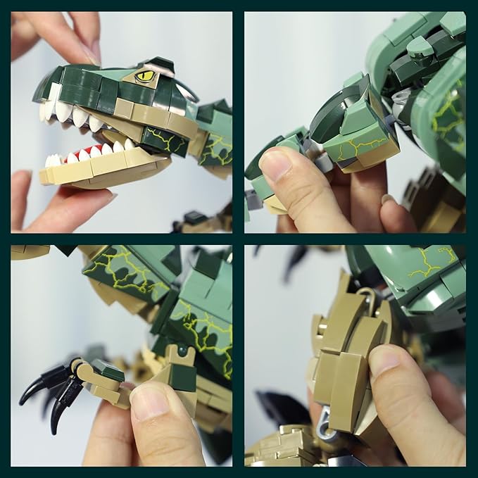 KAZI Dinosaur Toy Building Set for Kids2 in 1 Dino Toys for Boys Ages 8+2 Building Options - T Rex to Mosasaur Dinosaur FiguresGift Idea for BirthdayEaster Basket Stuffers