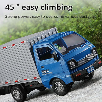 GoolRC Remote Control Car Transporter Truck 1:16 Scale RC Container Transport Truck with Spray and Light 2.4GHz All Terrain RC Cars for Teens and Adults Christmas or Birthday Gift (Green)